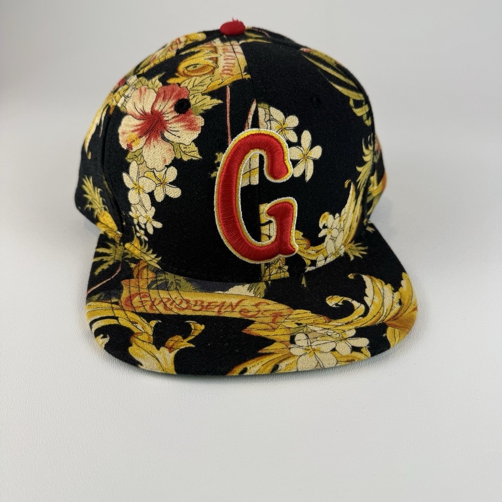 Acapulco Gold Floral Baroque Tropical‎ Snapback Hat Black Red G Leather Strap